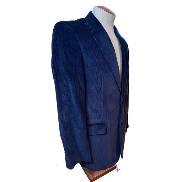 Meeting Street Corduroy Sport Coat Men's 40 Regular Navy 100% Cotton Classic - Picture 3 of 6